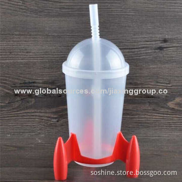 Plastic Rocket-shaped Cup with Straw, Hot-selling, BPA-free, Any Colors, Food-grade, Walmart FactoryNew